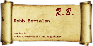 Rabb Bertalan névjegykártya