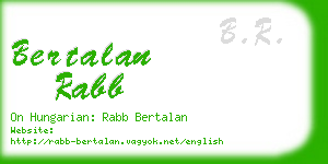 bertalan rabb business card